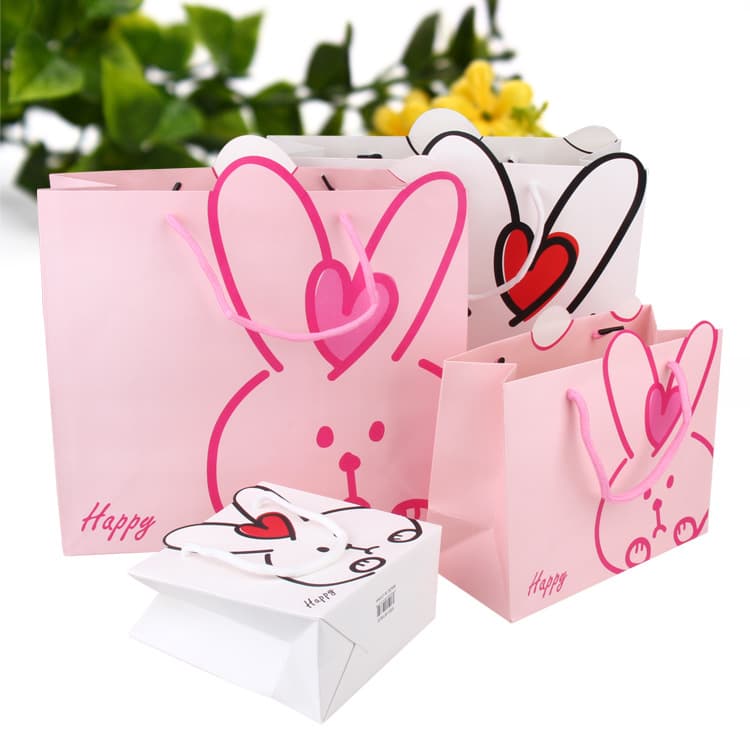Full Moon Birthday Gift Bag Return Gifts Candy Bag Clothing Bag Customizable Logo Printing Cartoon Style Pink Color