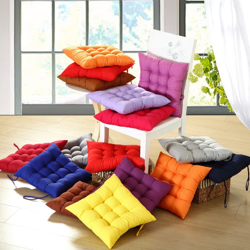 Solid Color Office Chair Cushion Flocking Student Chair Pad Dining Pad Wholesale Factory Direct