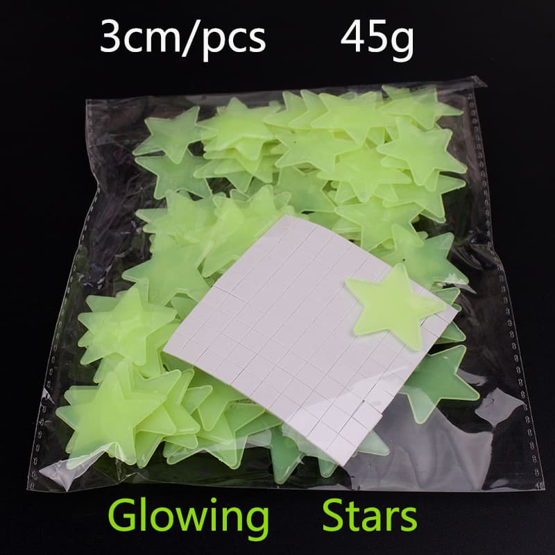 Star Stickers Glow in the Dark Stars 100pcs Fluorescent Stickers 3D Luminous Wall Decals for eBay AliExpress