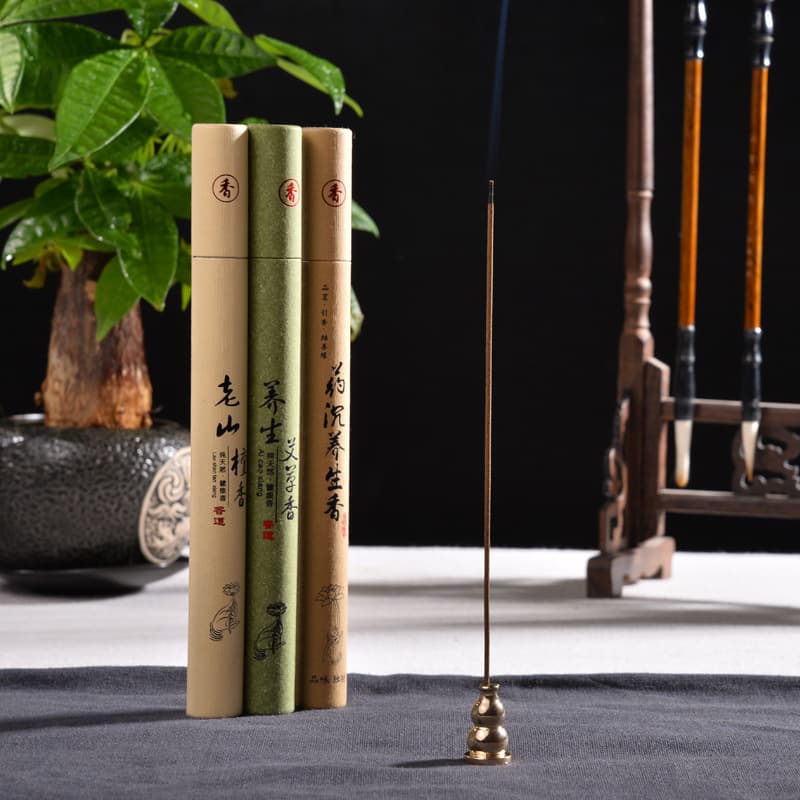 Sandalwood Incense 20g Agarwood Incense Laoshan Sandalwood Incense Mugwort Incense Health Three-Incense Auxiliary Sleeping Black Agarwood Incense