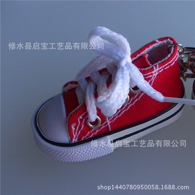 Novelty Large 8.3cm Canvas Shoe Keychain Pendant Craftwork Office Culture Accessories
