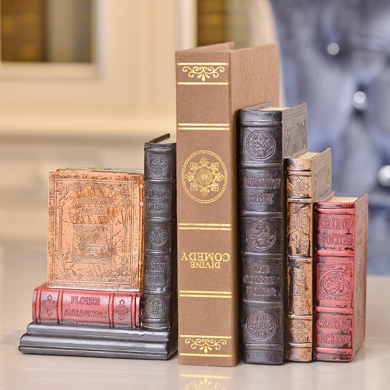 Hand-Painted Resin Antique American Country Style Bookends Home Decor Soft Accessories Display Pieces Ornament Book Markers