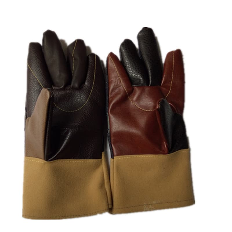 Self-produced and self-sold short style leather welding protective gloves wear-resistant labor protection gloves spotted leather arc welding high-temperature resistant