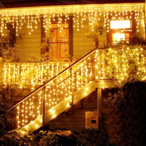 LED Ice Bar Colorful Flashing Christmas Star Curtain Outdoor Decoration Waterfall Holiday Lights