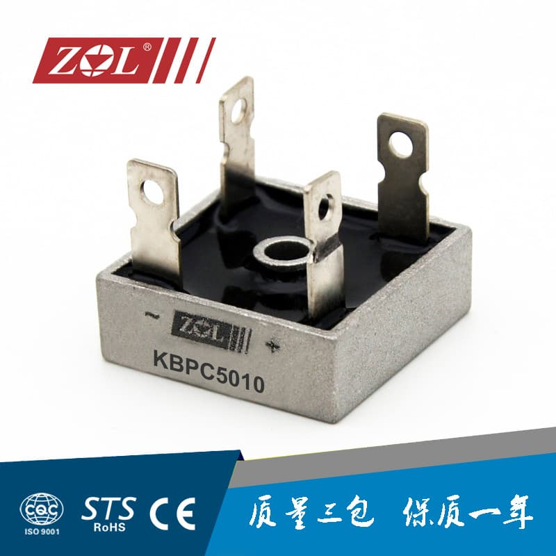 Single-Phase Bridge Rectifier Stack KBPC5010 Large Brass Terminals, Taiwan Chip, Special for Small Generators
