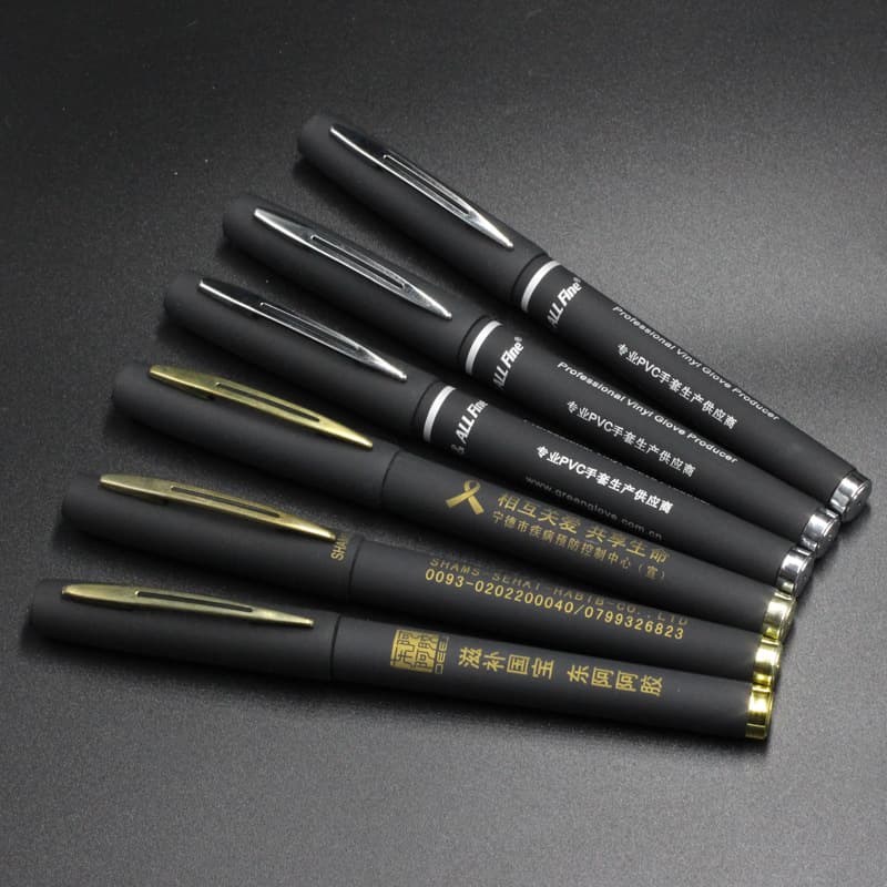 Matte Gel Ink Pen with Rubberized Grip, Carbon Ink, Business Pen, Customizable with Logo, Medical Pen
