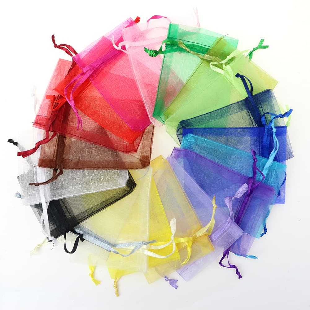 Manufacturer Wholesale Jewelry Gauze Bag Pure Color Pearl Gauze Wedding Candy Bag Jewelry Packaging Pure Color Organza Mesh Bag