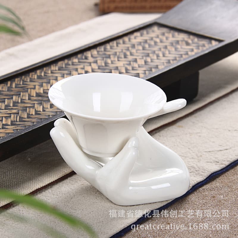 Ocarina Guanyin Hand-held Ceramic Tea Set, Jade Porcelain Tea Strainer, Tea Accessories Wholesale, Filter Wholesale