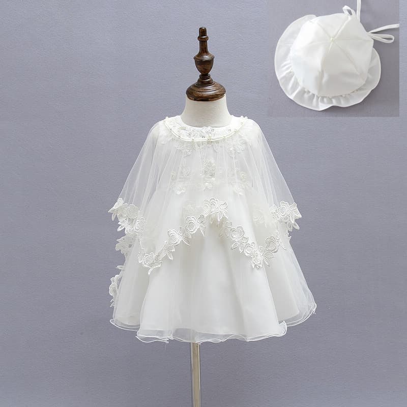 European 3-Piece Baby Princess Wedding Dress Set for Full Moon, 100 Days, and First Birthday – Factory Direct Stock