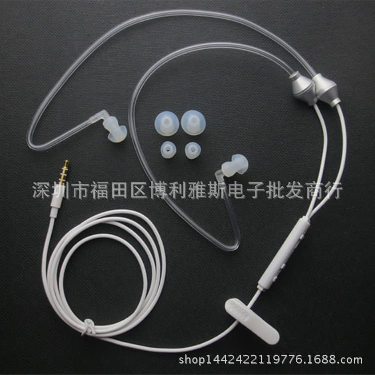 Healthy earphones with microphone, dual in-ear design, air duct, 3.5mm diameter, dual-ear design, safe and harmless.