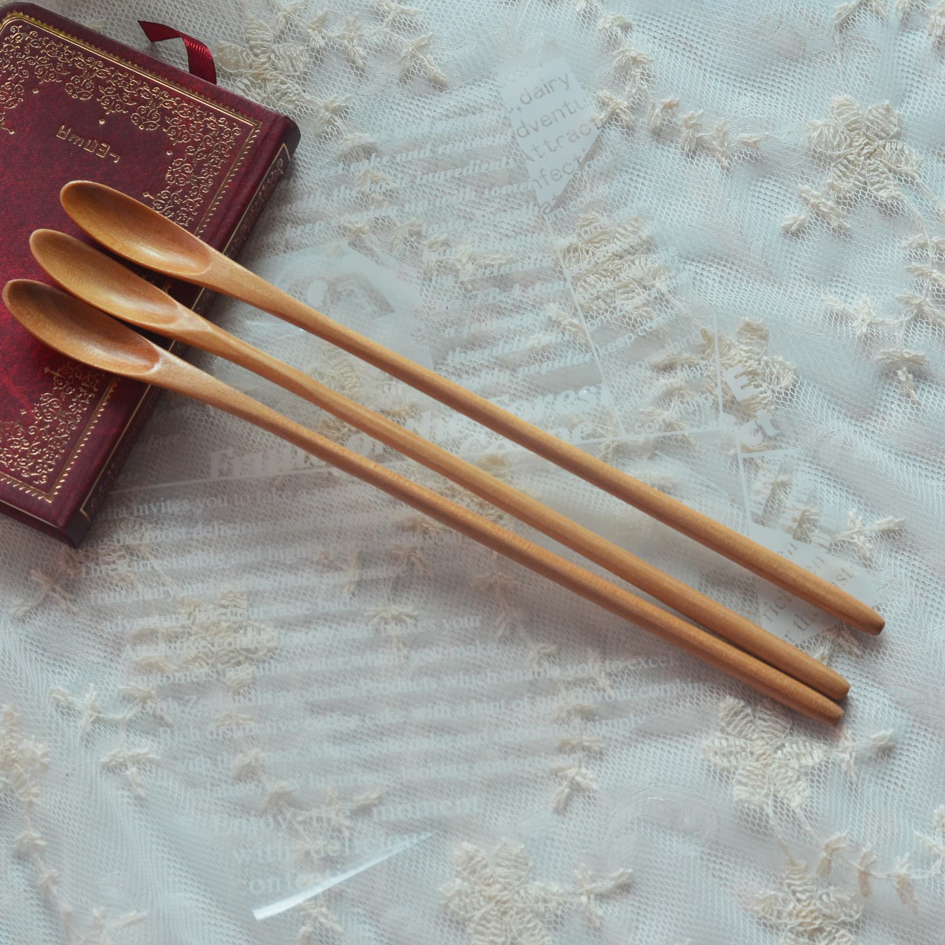 20*1.2 Stirring (thin) Wooden Spoon Creative Coffee Stirring Spoon Thin Mouth Wooden Spoon Wooden Products