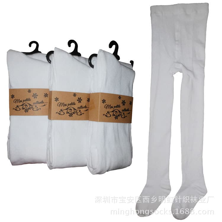 Children's Cotton Tights for Spring, Summer, Autumn, and Winter - Student Dance Tights in White, Black, Gray - Cotton Base Layer Tights Factory Wholesale