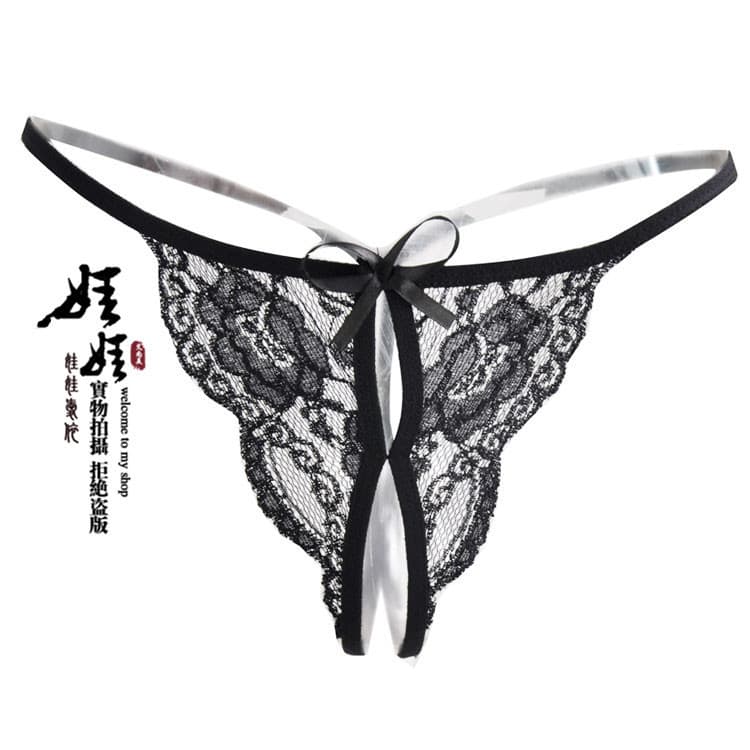 Sexy Open Crotch Panties, Sheer Desire No-Need-to-Remove Thong, Sensual Insertable Open Crotch Underwear