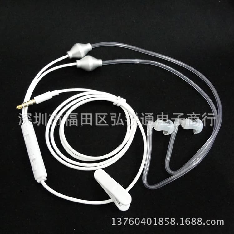 Mobile Headset with Mic Agent Transparent Health Earphone Air Tube Earphone Vacuum Dual Earphones