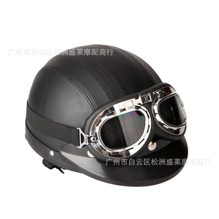 Harley Motorcycle Helmet for Men and Women, Retro Helmet with Goggles, Summer Half Helmet, Motorcycle Accessories