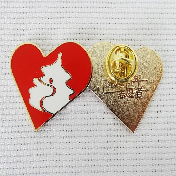Volunteer Red Cross badge manufacturer, frosted metal badges with logo printed, medals and badges wholesale