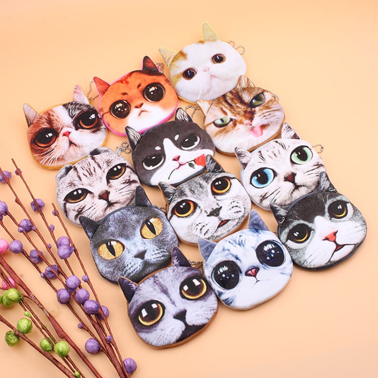 Cute Cartoon Cat Series Meow Star Coin Purse Keychain Wholesale Gift Factory Supply