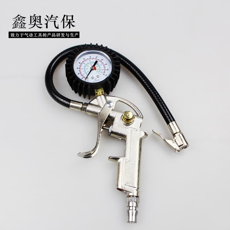 Car Tire Pressure Gauge Monitoring Inflation Gauge with Inflation Tube Tire Pressure Gauge Inflator Air Gun Auto Repair Tool
