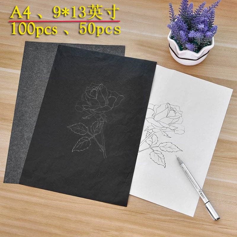 Source Fabric Carbon Paper Black for Punishment Copying, Single-sided A4 with Clear Imprints, 100 Sheets Pack