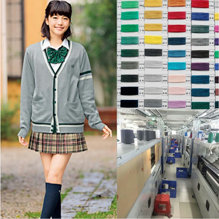 Japanese-style Light-colored Cardigan, Academic JK Uniform Sweater, Long Sleeve V-Neck Knit Top, Sailor Uniform Pure Cotton Jacket