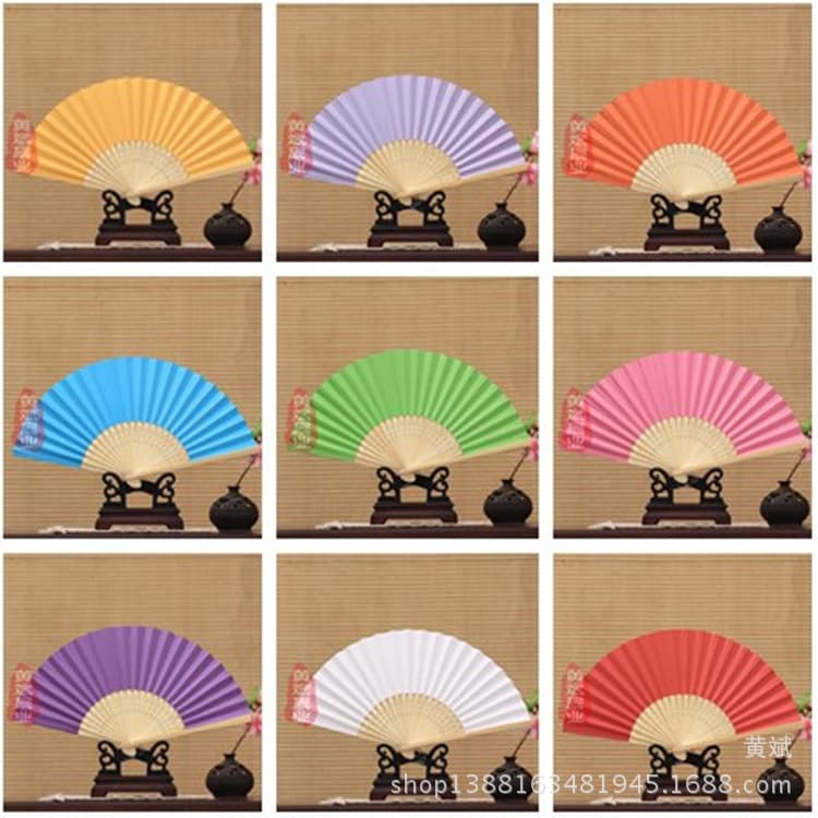 7-inch blank folding fans for children's painting and coloring, white and colored fans, creative DIY materials for kindergarten