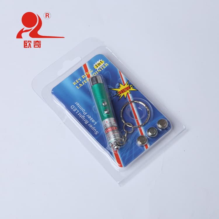 Factory Low Price Supply White Light LED Mini Flashlight with Red Long-Range Laser Pointer Key Dual Light
