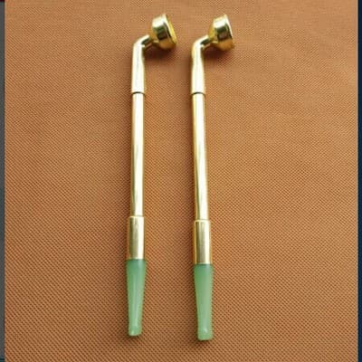 Jade Mouthpiece Smoking Pipe with Emerald Green Stem, Old-Style Dry Tobacco Pipe, Pure Brass Tobacco Bowl, Tobacco Pipe