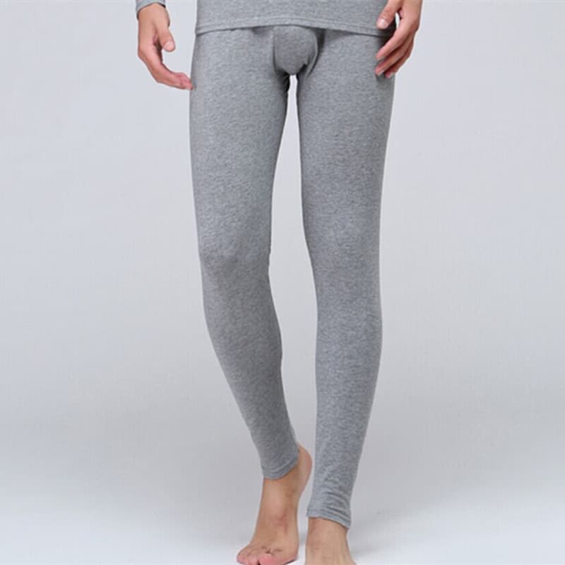 Factory Wholesale Men's Lycra Cotton Thermal Pants Solid Color Base Layer Slim Fit Stretch Pants Shapewear Cotton Lining Pants