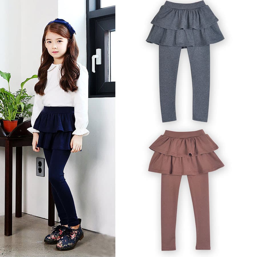 2021 Cross-Border New Style, Spring/Autumn Korean New Style Fake Two-Piece Girls' Children's Leggings, Skirt Pants