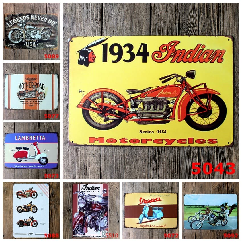 Motorcycle Tin Sign Wholesale Custom KTV Bedroom Shop Store Amazon Drop Shipping Supply