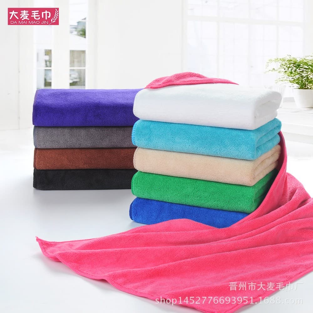 LOGO Microfiber Towel 35*75 Thickened Strong Absorbent Brushed Hair Drying Towel 400g Barber Car Wash
