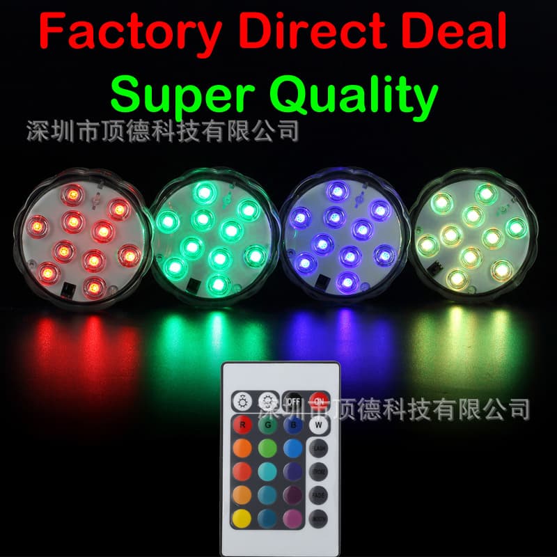 LED Diving Remote Control Light, Waterproof Aquarium LED Colorful Underwater Light, High-Brightness Remote Control Creative LED Diving Light