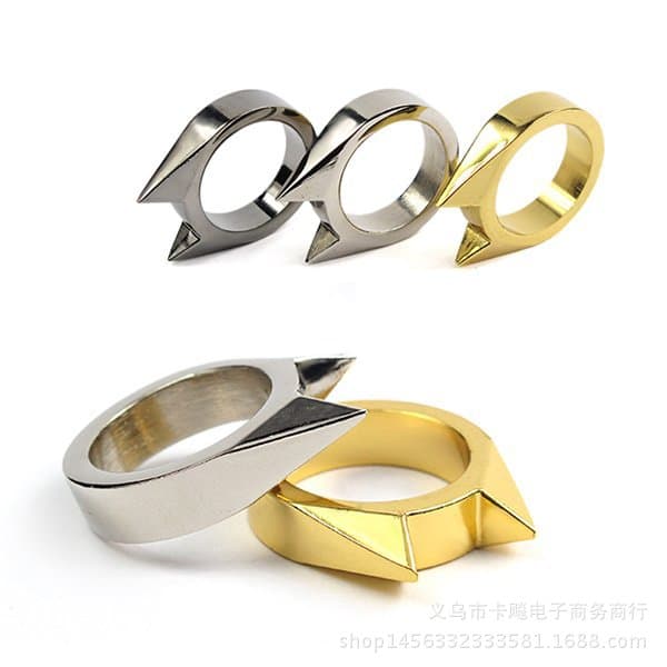 Factory direct self-defense cat ear single-finger ring, window breaker for women's anti-harassment, men's outdoor gear