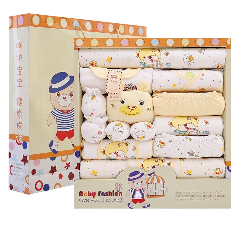 Wholesale Pure Cotton Newborn Baby Clothes Gift Set for Full Moon Baby Outfits Spring Summer Autumn