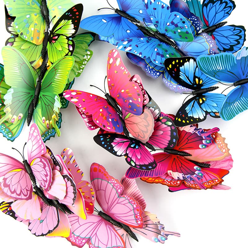 Factory direct supply of 3D simulated butterfly refrigerator magnets, simulated colored butterflies, PVC magnetic butterflies