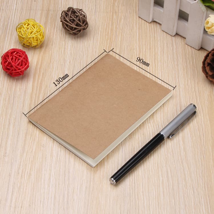 Retro kraft paper cover notebook, blank stitched notepad, graffiti pocket notebook, cross-border same style
