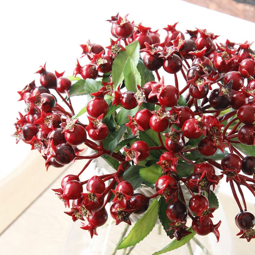 Factory Direct Artificial Pomegranate Berries Fake Fruit Home Decoration Wholesale Small Pomegranate Fruit