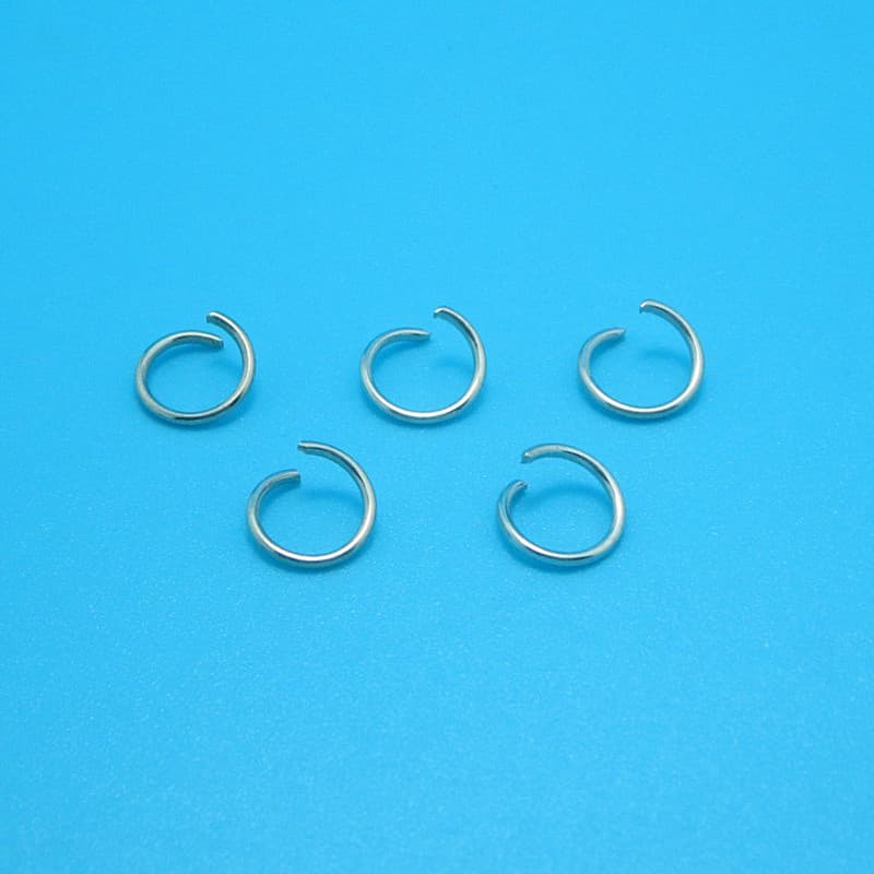 8mm Silver Open Ring Electroplated Metal Iron Ring, Hand-Broken Spell Bean Hook Keychain DIY Accessories Wholesale