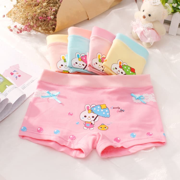 Clearance High-Quality Children's Boxer Briefs for Girls, Small, Medium, and Large Sizes, Pure Cotton Underwear for Girls, Wholesale from Manufacturer