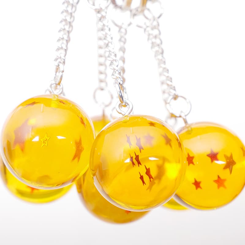 Seven Dragon Balls Shenron Figurine Pendant Crystal Keychain 2.7cm Dragon Ball Keychain Office Culture Resin Crafts