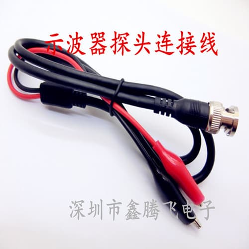 BNC Male to Double Clip Test Cable 1 Meter Oscilloscope Probe Cable Q9 to Double Alligator Clip Oscilloscope Cable