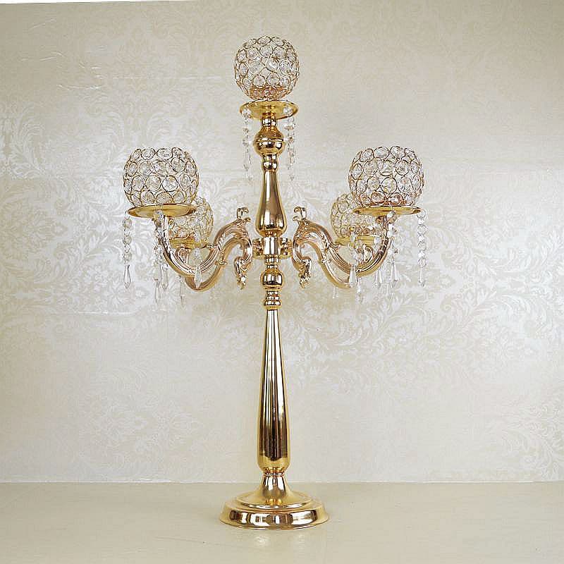 16 New European-Style Metal Wrought Iron 5-Arm Candelabra Creative Retro Hollow Wedding Prop Table Ornament Wholesale