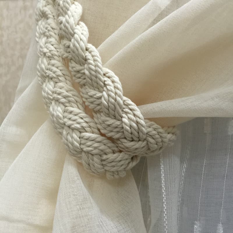 All-Cotton Three-Strand Curtain Tiebacks, Colorful Handmade Woven Curtain Clasps