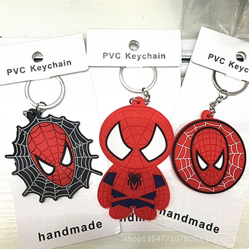 Anime Keychain - Movie Edition Spider-Man Double-Sided PVC Soft Rubber Keychain Gift Pendant