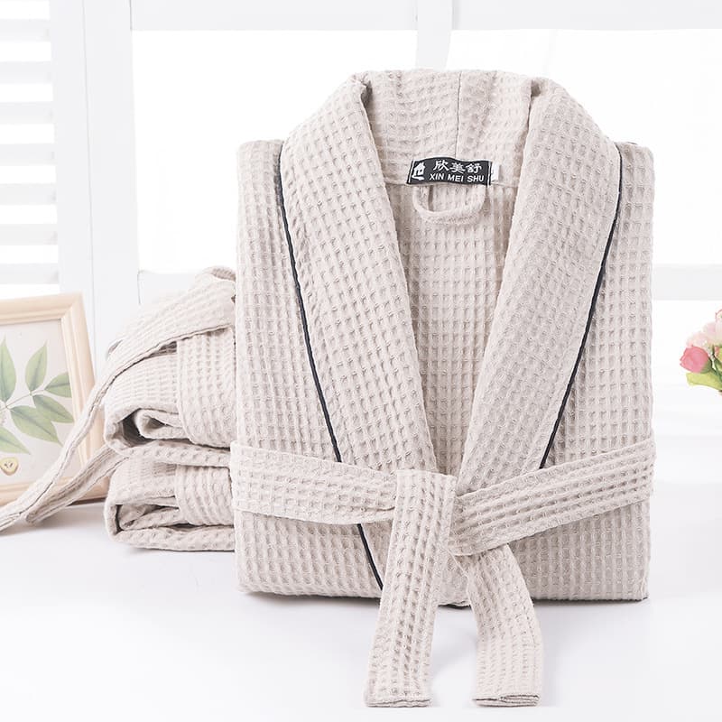 Lightweight Pure Cotton Bathrobe Couples Summer Hotel Men's Ladies Kimono Soft Comfortable Unisex White Color for All Seasons