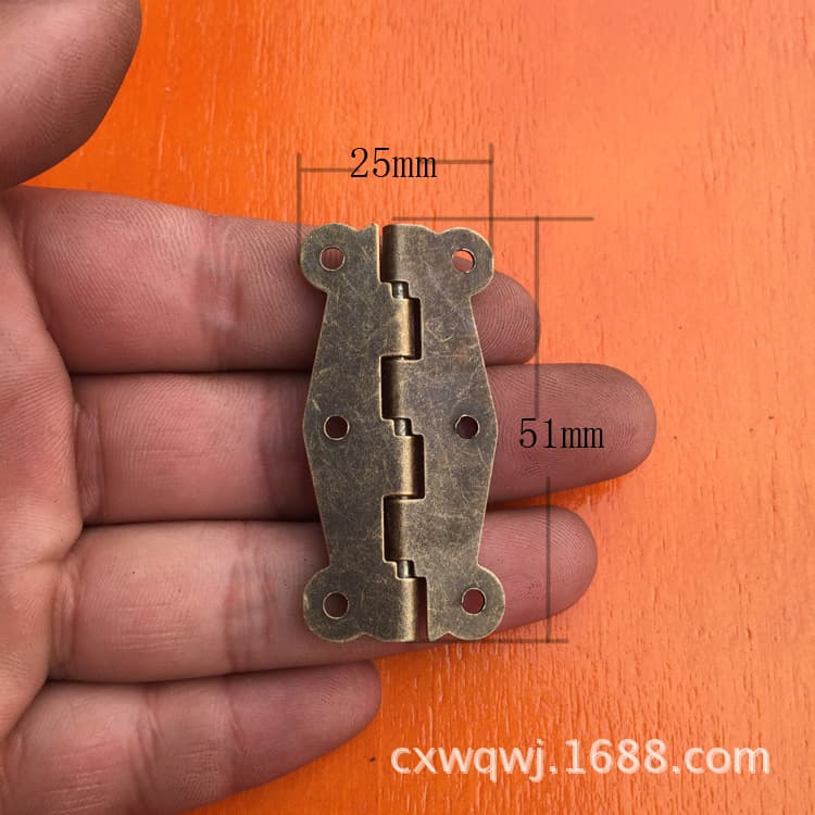 Antique lace type hinge 5 cm long hinge small hinge hardware accessories wooden box lace long hinge 90 degrees