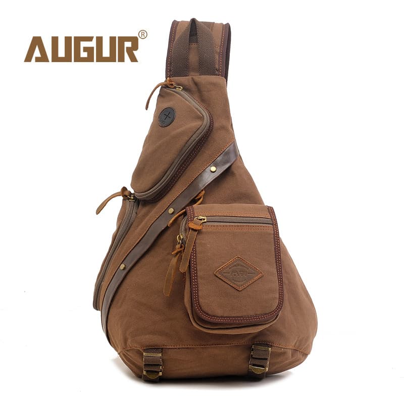 New Multifunctional Canvas Bag, Large Capacity Chest Bag, Shoulder Bag, Dual-Use Shoulder Bag, Men's Crossbody Bag, Trendy Men's Bag