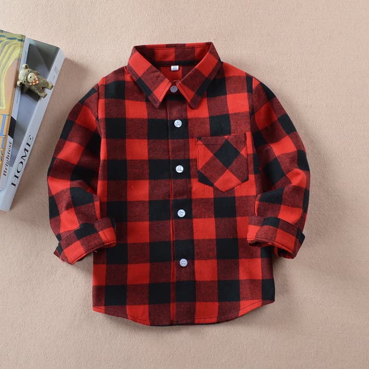 Children's Plaid Shirt 2025 Spring/Autumn New Arrival Boys/Girls Kids Plaid Shirt Wholesale Single Piece Drop Shipping