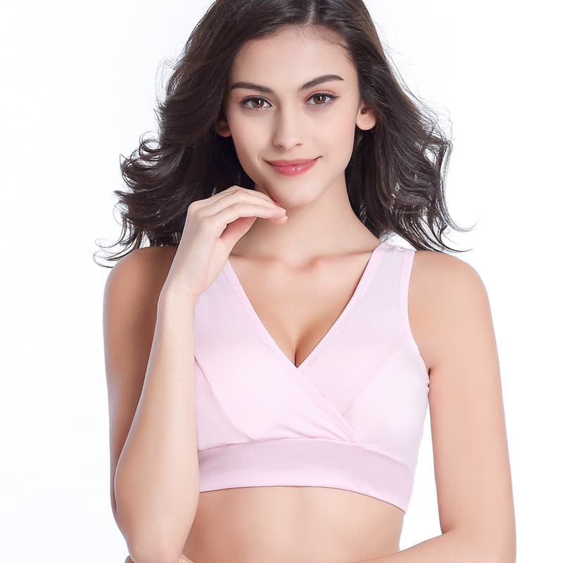 Comfortable Crossbody Breastfeeding Bralette for Pregnant Women, Wire-Free Cotton Sleep Bra, No Padding