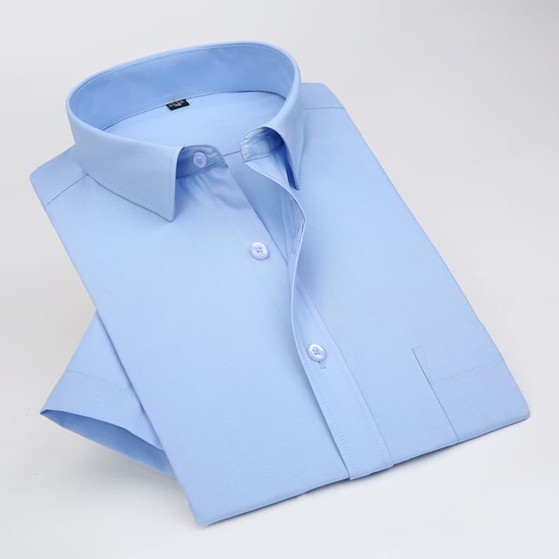 Summer Men's Short Sleeve Shirt Professional Work Shirt Business Men's Loose Solid Color Work Shirt Wholesale